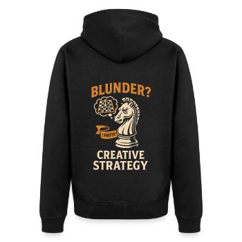 Schnitzer? Ich Bevorzuge Kreatives - Unisex Premium Bio Zip Hoodie - Schwarz - Hinten - Nico (187cm)