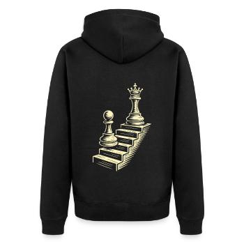Joueur d’échecs pion à dames Journey - Veste à capuche bio Premium Unisexe - noir - Dos - Nico (187cm)
