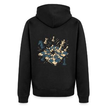 Joueur d’échecs Jeu de société Hommes Femmes - Veste à capuche bio Premium Unisexe - noir - Dos - Nico (187cm)