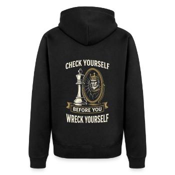 Joueur d’échecs Planche vérifiez-vous, - Veste à capuche bio Premium Unisexe - noir - Dos - Nico (187cm)