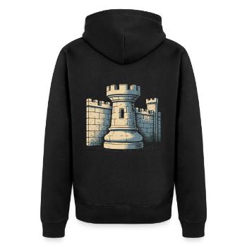 Joueur d’échecs Tour Château Wall Design - Veste à capuche bio Premium Unisexe - noir - Dos - Nico (187cm)