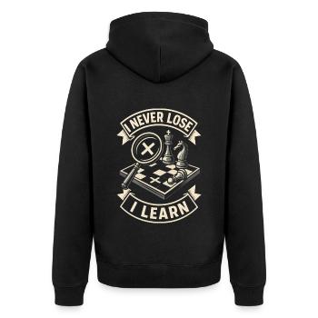 Chess Club Drôle de joueur d’échecs Je perds - Veste à capuche bio Premium Unisexe - noir - Dos - Nico (187cm)