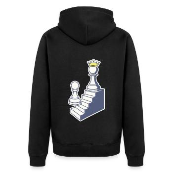 Joueur d’échecs pion à dames Journey - Veste à capuche bio Premium Unisexe - noir - Dos - Nico (187cm)