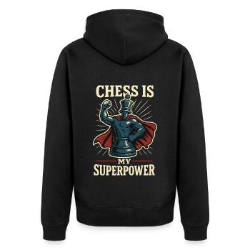 Les échecs sont mon super-pouvoir de joueur d’échecs drôle - Veste à capuche bio Premium Unisexe - noir - Dos - Nico (187cm)