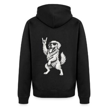 Labrador Retriever Rock Musique Drôle Chien Dur - Veste à capuche bio Premium Unisexe - noir - Dos - Nico (187cm)