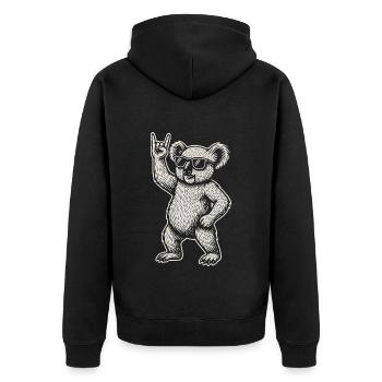 Musique Rock Koala Heavy Metal Drôle Design - Veste à capuche bio Premium Unisexe - noir - Dos - Nico (187cm)