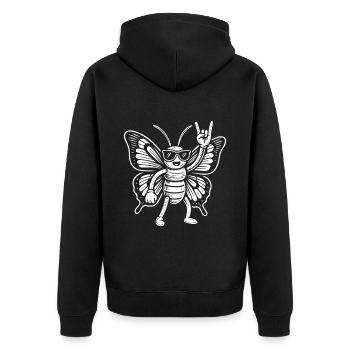 Drôle Papillon Rock Musique Heavy Metal Humour - Veste à capuche bio Premium Unisexe - noir - Dos - Nico (187cm)