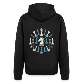 Passionnés d’échecs Cercle De Pièces Chevalier - Veste à capuche bio Premium Unisexe - noir - Dos - Nico (187cm)