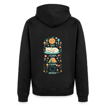 Manger Dormir Camp Répéter Funny Camper - Veste à capuche bio Premium Unisexe - noir - Dos - Nico (187cm)