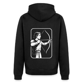 Archery Bow Target Archer Design - Unisex Premium Organic Zip Hoodie - black - Back - Nico (187cm)