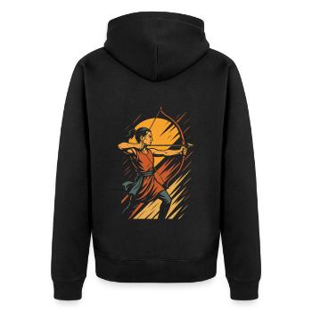 Tir à l’arc Cible Archer Warrior - Veste à capuche bio Premium Unisexe - noir - Dos - Nico (187cm)