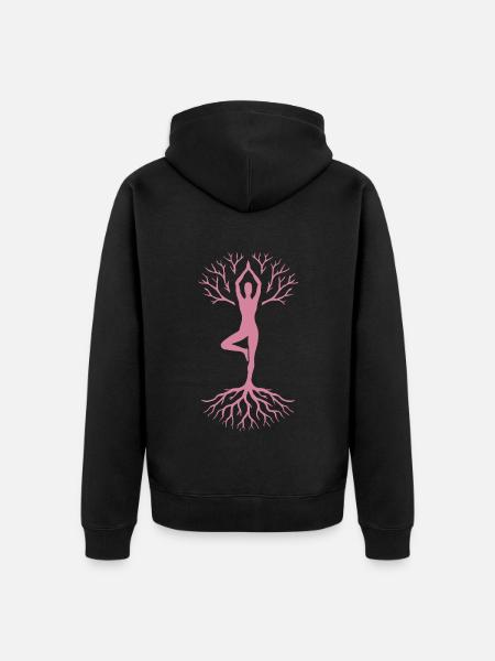 Mindfulness Affirmation Emotional Resilience Yoga - Unisex Premium Organic Zip Hoodie - black