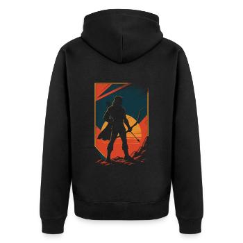 Archery Archer Sunset - Unisex Premium Organic Zip Hoodie - black - Back - Nico (187cm)