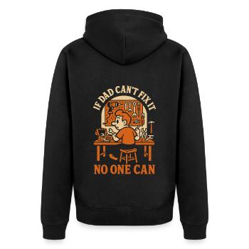Wenn Papa Es Nicht Reparieren Kann Handwerker - Unisex Premium Bio Zip Hoodie - Schwarz - Hinten - Nico (187cm)