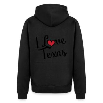 I Love Texas - Unisex Premium Organic Zip Hoodie - black - Back - Nico (187cm)