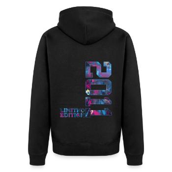 15. GEBURTSTAG 15 JAHRE LIMITED EDITION 2011 - Unisex Premium Bio Zip Hoodie - Schwarz - Hinten - Nico (187cm)