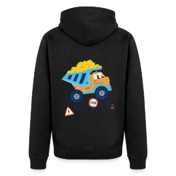 camion Chantier pour enfants - Veste à capuche bio Premium Unisexe - noir - Dos - Nico (187cm)