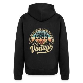 Legendary since November 1983 - Limited Edition 1983 - Unisex Premium Organic Zip Hoodie - black - Back - Nico (187cm)