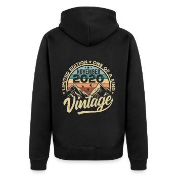 Légendaire depuis novembre 2020 - Edition limitée 2020 - Veste à capuche bio Premium Unisexe - noir - Dos - Nico (187cm)