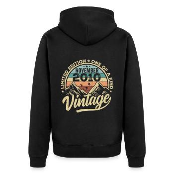 Legendary since November 2010 - Limited Edition 2010 - Unisex Premium Organic Zip Hoodie - black - Back - Nico (187cm)