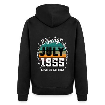 Retro 75 Years Old Vintage July 1950 75th Birthday - Veste à capuche bio Premium Unisexe - noir - Dos - Nico (187cm)