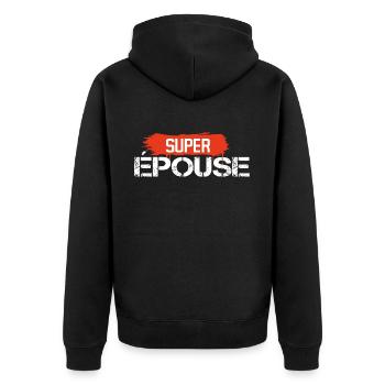 Super épouse cadeau - Veste à capuche bio Premium Unisexe - noir - Dos - Nico (187cm)