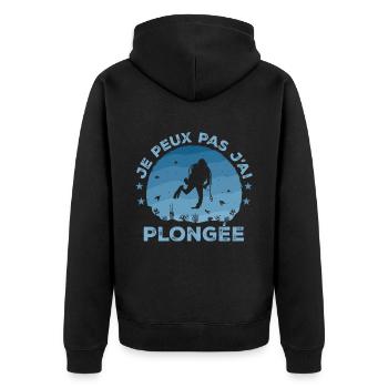 Je Peux Pas J'ai Plongée - Cadeau De Plongée - Veste à capuche bio Premium Unisexe - noir - Dos - Nico (187cm)