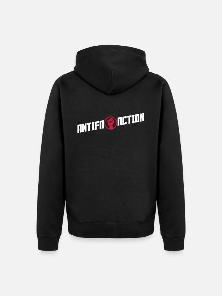 Antifa Action (Fist) - Unisex Premium Bio Zip Hoodie - Schwarz