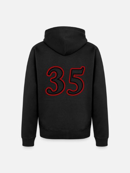 35 Number number - Unisex Premium Organic Zip Hoodie - black