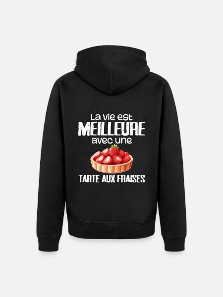 Strawberry Pie - Unisex Premium Organic Zip Hoodie - black
