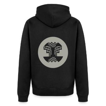 Circular-Inner-design - Unisex Premium Organic Zip Hoodie - black - Back - Nico (187cm)
