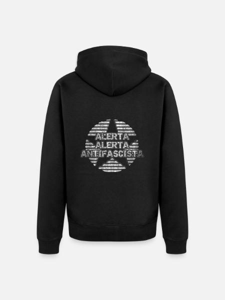alerta alerta anti fascism - Unisex Premium Organic Zip Hoodie - black