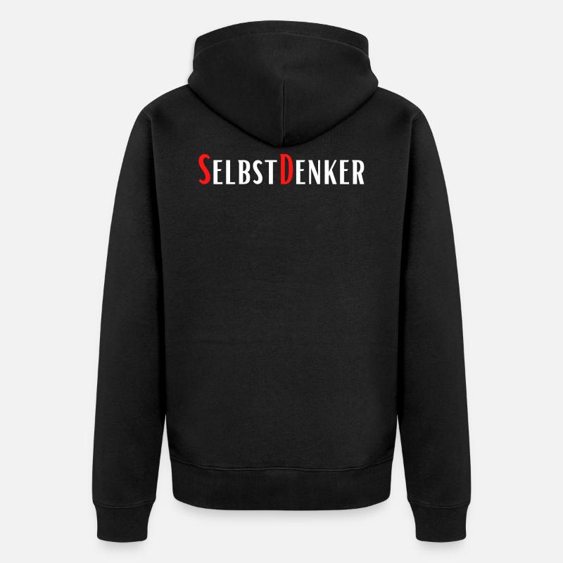 SelbstDenker - Unisex Premium Bio Zip Hoodie - Schwarz