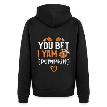 Vous pariez que je Yam Pumpkin - Veste à capuche bio Premium Unisexe - noir - Dos - Nico (187cm)