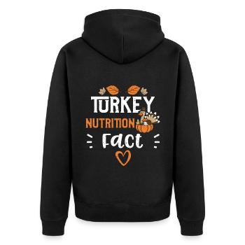 Turkey Nutrition Fact - Unisex Premium Bio Zip Hoodie - Schwarz - Hinten - Nico (187cm)