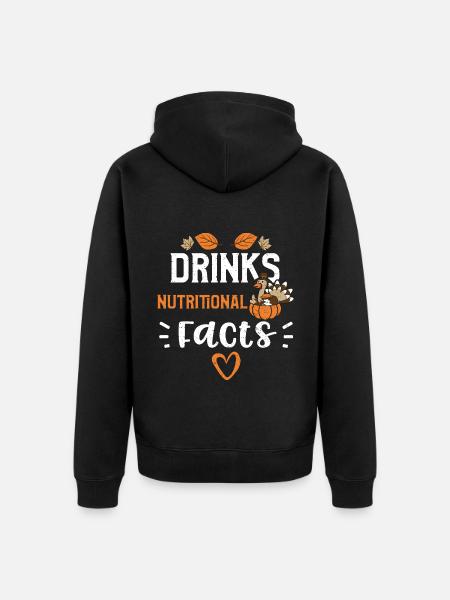 Drinks Nutritional Facts - Unisex Premium Organic Zip Hoodie - black