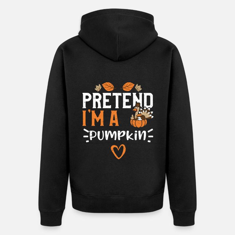 Pretend I'm A Pumpkin - Unisex Premium Bio Zip Hoodie - Schwarz