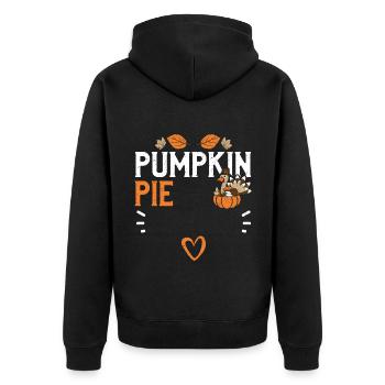 Pumpkin Pie - Thanksgiving - Unisex Premium Bio Zip Hoodie - Schwarz - Hinten - Nico (187cm)