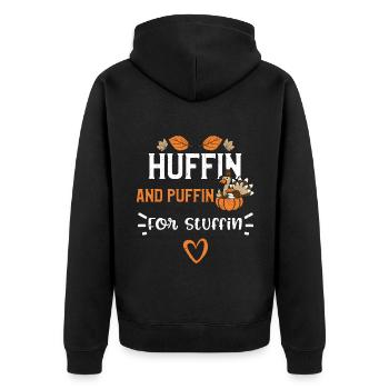Huffin et macareux pour stuffin - Veste à capuche bio Premium Unisexe - noir - Dos - Nico (187cm)