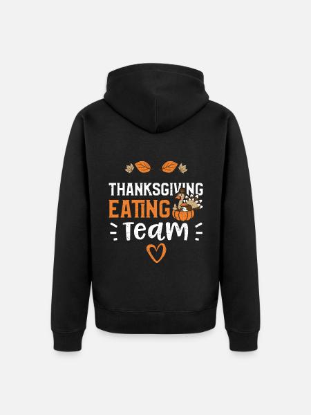 Thanksgiving Eating Team - Unisex Premium Organic Zip Hoodie - black