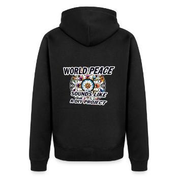 Peace World Peace DIY Dicton - Veste à capuche bio Premium Unisexe - noir - Dos - Nico (187cm)