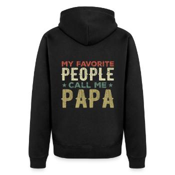 My Favorite People Call Me Papa Funny Dad Father - Unisex Premium Organic Zip Hoodie - black - Back - Nico (187cm)