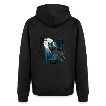 Lune du loup - Veste à capuche bio Premium Unisexe - noir - Dos - Nico (187cm)