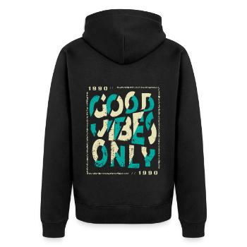 1990 Birthday 1990 Vintage 1990 Gift 1990 - Unisex Premium Organic Zip Hoodie - black - Back - Nico (187cm)