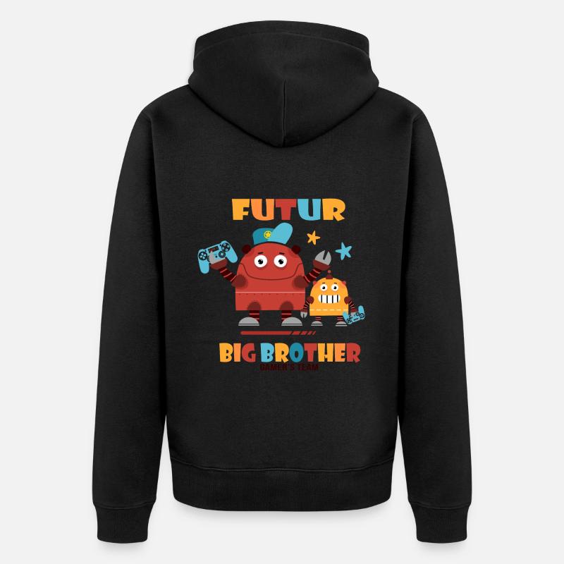 futur Brother cadeau naissance grossesse - Veste à capuche bio Premium Unisexe - noir