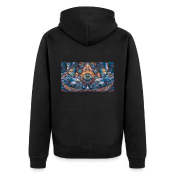 Cat dream - Unisex Premium Bio Zip Hoodie - Schwarz - Hinten - Nico (187cm)
