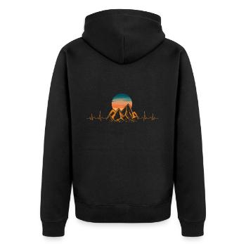 Mountains Mountains mountaineering climbing colorful gift - Unisex Premium Organic Zip Hoodie - black - Back - Nico (187cm)