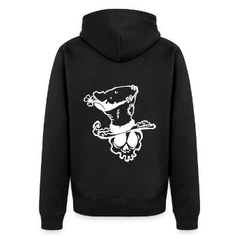 Süßer Totenkopf Frohen St. Patrick's Tag - Unisex Premium Bio Zip Hoodie - Schwarz - Hinten - Nico (187cm)