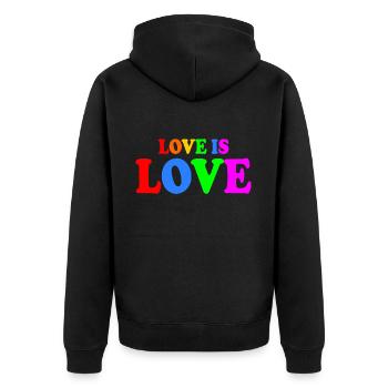 Love is love - Veste à capuche bio Premium Unisexe - noir - Dos - Nico (187cm)