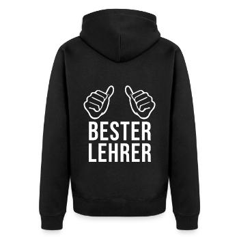 Meilleur enseignant - Veste à capuche bio Premium Unisexe - noir - Dos - Nico (187cm)